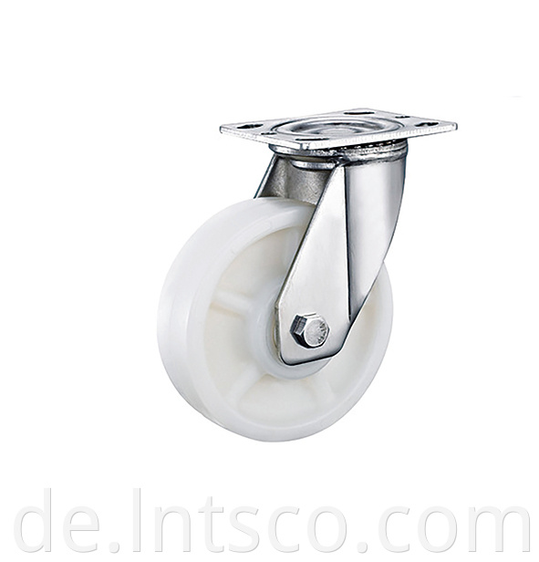 Heavy Duty Stainless Steel White PP Swivel Casters